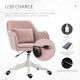 Vinsetto Velvet Office Chair, Desk Chair, Makeup Vanity Chair with Massage Lumbar Pillow and Rolling Wheels for Bedroom and Home