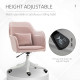 Vinsetto Velvet Office Chair, Desk Chair, Makeup Vanity Chair with Massage Lumbar Pillow and Rolling Wheels for Bedroom and Home