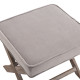 Vintage Footstool Padded Seat X Leg Chair Velvet Cover Shabby Chic Footrest Solid Rubber Wood Frame 49.5 x 45 x 41 cm Grey