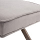 Vintage Footstool Padded Seat X Leg Chair Velvet Cover Shabby Chic Footrest Solid Rubber Wood Frame 49.5 x 45 x 41 cm Grey