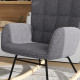 Berber Fleece Nursery Glider Rocker for Nursing, Wingback Rocking Chair for Living Room, Dark Grey