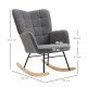 Berber Fleece Nursery Glider Rocker for Nursing, Wingback Rocking Chair for Living Room, Dark Grey