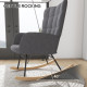 Berber Fleece Nursery Glider Rocker for Nursing, Wingback Rocking Chair for Living Room, Dark Grey