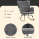 Berber Fleece Nursery Glider Rocker for Nursing, Wingback Rocking Chair for Living Room, Dark Grey