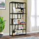 6 Tier Bookcase, Industrial Tall Shelf Unit with Steel Frame for Home Office, Study, Living Room, Hallway, 82 x 33.5 x 175 cm, R