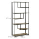 6 Tier Bookcase, Industrial Tall Shelf Unit with Steel Frame for Home Office, Study, Living Room, Hallway, 82 x 33.5 x 175 cm, R