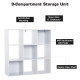 Wooden 9 Cube Storage Cabinet Unit 3 Tier Bookcase Shelves Organiser Rack Display  - White