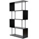 S Shape Bookcase, 5 Tiers Bookshelf, Modern Freestanding Storage Shelf for Home Office, Study, Living Room, 80 x 30 x 145cm Blac