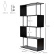 S Shape Bookcase, 5 Tiers Bookshelf, Modern Freestanding Storage Shelf for Home Office, Study, Living Room, 80 x 30 x 145cm Blac