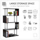 S Shape Bookcase, 5 Tiers Bookshelf, Modern Freestanding Storage Shelf for Home Office, Study, Living Room, 80 x 30 x 145cm Blac