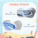 ZONEKIZ Foldable Baby Bathtub, with Non-Slip Support Legs, Cushion Pad, Shower Holder - Blue