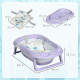 ZONEKIZ Foldable Baby Bathtub, with Non-Slip Support Legs, Cushion Pad, Shower Holder - Purple