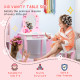 ZONEKIZ Kids Dressing table Set w/ Mirror, Stool, Drawer, Cute Patterns, for Ages 3-6 Years - Pink