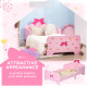 ZONEKIZ Princess-Themed Kids Toddler Bed w/ Cute Patterns, Safety Rails, for Ages 3-6 Years - Pink