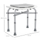 Aluminium Shower Stool for Elderly, Height Adjustable Shower Seat with Removable Padded Cushion, Shower Head Holder, Non-Slip Ba