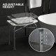 Aluminium Shower Stool for Elderly, Height Adjustable Shower Seat with Removable Padded Cushion, Shower Head Holder, Non-Slip Ba