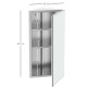 Stainless Steel Wall mounted Bathroom Corner Mirror Storage Cabinet Single Door 300mm (W)