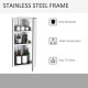 Stainless Steel Wall mounted Bathroom Corner Mirror Storage Cabinet Single Door 300mm (W)