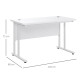 Computer Desk, Home Office Desk, Writing Table, 120x60x75cm Laptop Workstation with 2 Cable Management Holes, C Shaped Metal Leg