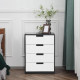 Drawer Chest, 4-Drawer Storage Cabinet Organiser for Bedroom, Living Room, 60cmx40cmx80cm, White and Black