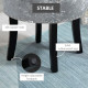 Dressing Table Stool with Rubber Wood Legs, Ice Velvet Vanity Stool for Living Room Bedroom, Grey