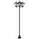 Outsunny 1.8m Traditional Victorian Style 3 Way Head Outdoor Garden Solar Post Lamp Sensor Dimmable LED Lantern Bollard Pathway 