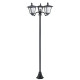 Outsunny 1.8m Traditional Victorian Style 3 Way Head Outdoor Garden Solar Post Lamp Sensor Dimmable LED Lantern Bollard Pathway 