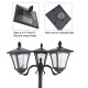 Outsunny 1.8m Traditional Victorian Style 3 Way Head Outdoor Garden Solar Post Lamp Sensor Dimmable LED Lantern Bollard Pathway 