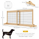 PawHut Freestanding Dog Gate, Foldable Pet Fence, Indoor Wood Barrier, Stair Gate with Support Feet, for Doorway, Hallway, Small