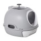 PawHut Cat Litter Box Toilet with Litter Scoop Enclosed Drawer, Front Entry Top Exit, Easy To Clean Grey