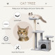 PawHut Cat Tree Tower for Indoor Cats 114cm Climbing Activity Centre Kitten with Sisal Scratching Post Perch Hanging Ball Condo 