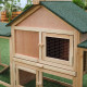 PawHut Large Rabbit Hutch Outdoor Wooden Guinea Pig Hutch with Run, 2 Storey Bunny House 210 x 45.5 x 84.5 cm