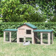 PawHut Guinea Pigs Hutches, 210Lx45.5Wx84.5H cm, Fir Wood-Natural Wood Colour