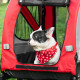 PawHut 2-In-1 Dog Bike Trailer Pet Stroller with Universal Wheel Reflector Flag Red