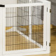 PawHut Wooden Pet Gate, Freestanding Dog Safety Barrier, w/ 2 Support Feet, White