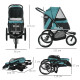 PawHut Foldable Pet Stroller Jogger, with Three Wheels, Canopy, for Medium and Small Dogs, Green