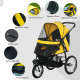 PawHut Foldable Pet Stroller Jogger, with Three Wheels, Canopy, for Medium and Small Dogs, Yellow