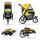 PawHut Foldable Pet Stroller Jogger, with Three Wheels, Canopy, for Medium and Small Dogs, Yellow