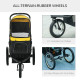 PawHut Foldable Pet Stroller Jogger, with Three Wheels, Canopy, for Medium and Small Dogs, Yellow