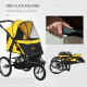 PawHut Foldable Pet Stroller Jogger, with Three Wheels, Canopy, for Medium and Small Dogs, Yellow