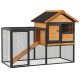 PawHut Wood-metal Guinea Pigs Hutches Elevated Pet Bunny House Rabbit Cage with Slide-Out Tray Outdoor