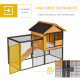 PawHut Rabbit Hutch Guinea Pig Hutch Wood-metal Elevated Guinea Pig House Pet Bunny Cage for Outdoor 122 x 63 x 92cm Light Yello