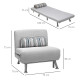 Single Sofa Bed, 1 Person Sleeper Foldable Lounge with Pillow, Grey