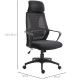 Vinsetto Ergonomic Office Chair, High Back Computer Chair, Mesh Desk Chair with Lumbar Support, Headrest, Wheel, Adjustable Heig