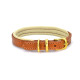 Dogs &amp; Horses - Padded Leather Dog Collar - Tan with Brass