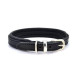 Dogs &amp; Horses - Padded Leather Dog Collar - Black