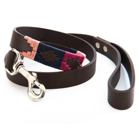 Pioneros Polo Dog Lead - Berry/Navy/Pink