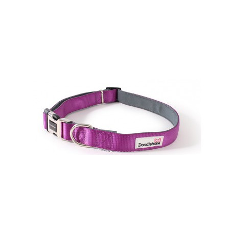 Doodlebone Bold Padded Dog Collar - Purple