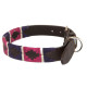 Pioneros Polo Dog Collar - Purple / Berry / White Stripe