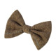 Brown Tweed Dog Bow Tie &amp; Dog Hat Set